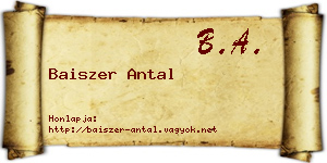 Baiszer Antal névjegykártya